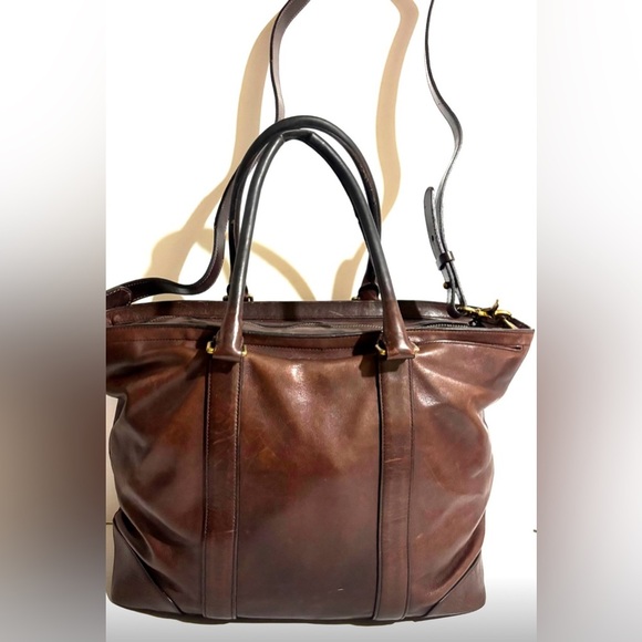 Coach  vintage Brown distressed Leather Tote Bag - Picture 1 of 6